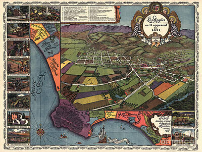 City Scenes Rights Managed Images - Los Angeles as it appeared in 1871 Royalty-Free Image by Edward Fielding