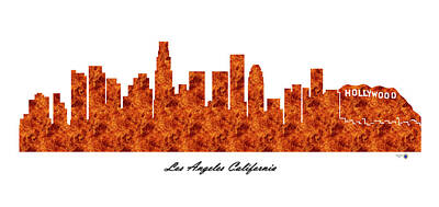 Macaroons - Los Angeles California Raging Fire Skyline by Gregory Murray