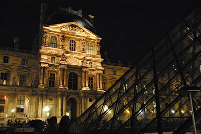 Tribal Patterns - Louvre with Pyramid - Nite by Jacqueline M Lewis