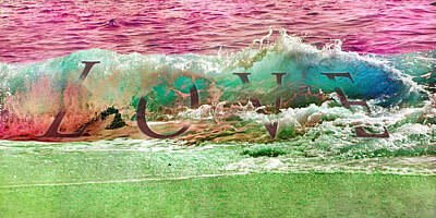Beach Mixed Media Rights Managed Images - Love Karma Royalty-Free Image by Betsy Knapp