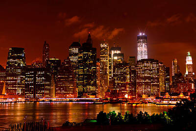 Rock Royalty Royalty Free Images - Lower Manhattan Night Skyline Royalty-Free Image by Greg Norrell
