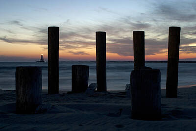 Negative Space Rights Managed Images - Ludington Lighthouse Royalty-Free Image by Kevin Snider