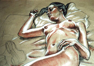 Still Life Drawings Rights Managed Images - Lying in Wait Royalty-Free Image by John Ashton Golden
