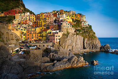 Beach Royalty-Free and Rights-Managed Images - Manarola by Inge Johnsson