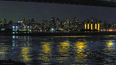 Cargo Boats - Manhattan viewed from Queens by Mikki Cucuzzo