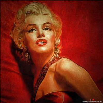 Actors Digital Art - Marilyn Monroe Lady in Red by Catherine Lott
