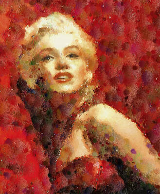 Actors Rights Managed Images - Marilyn Monroe Pop Art Portrait Royalty-Free Image by Georgiana Romanovna