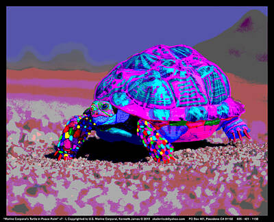 Neutrality - Marine Corporals Turtle in Peace Paint v9 by Kenneth James