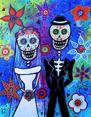 Gold Pattern Royalty Free Images - Married Couple Dia De Los Muertos Royalty-Free Image by Pristine Cartera Turkus