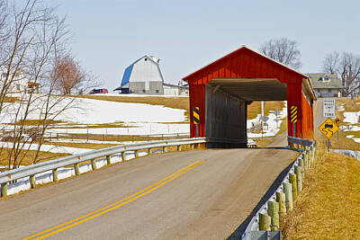Music Royalty-Free and Rights-Managed Images - McColly Covered Bridge by Jack R Perry
