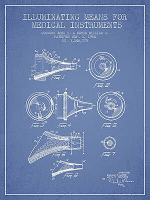 Kitchen Signs Rights Managed Images - Medical Instrument Patent from 1964 - Light Blue Royalty-Free Image by Aged Pixel