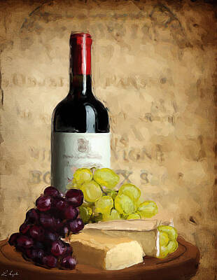 Wine Paintings - Merlot IV by Lourry Legarde