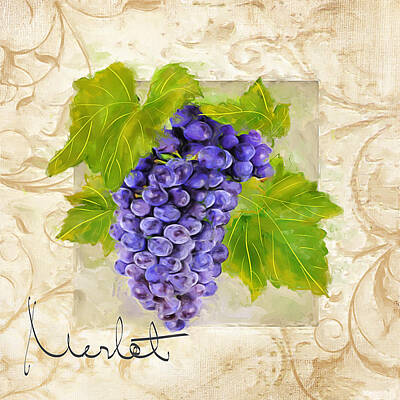 Wine Paintings - Merlot by Lourry Legarde