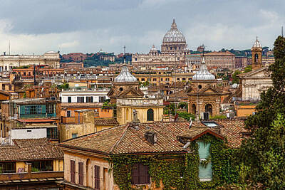 Skylines Digital Art - Messy Fascinating and Wonderful - the Roofs of Rome by Georgia Mizuleva