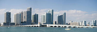 Remembering Karl Lagerfeld - Miami Skyline with Venetian Causeway by Les Palenik