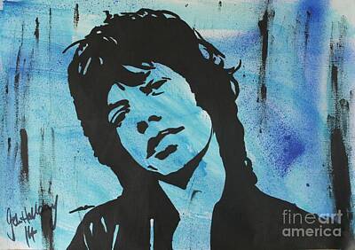Music Paintings - Mick Jagger by John Halliday