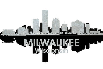Abstract Skyline Mixed Media - Milwaukee WI 4 by Angelina Tamez
