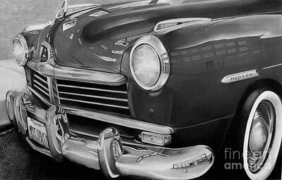 Transportation Drawings - Miss Daisy Black and White by David Neace