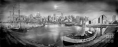 Royalty-Free and Rights-Managed Images - Misty Morning Harbour - BW by Az Jackson