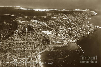 Food And Flowers Still Life Royalty Free Images - Aerial Of Monterey and Pacific Grove  California Oct. 25 1934 Royalty-Free Image by Monterey County Historical Society
