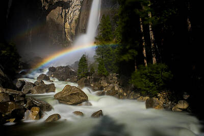 Bear Photography Rights Managed Images - Moonbow on Yosemite Falls Royalty-Free Image by Michael Vincent