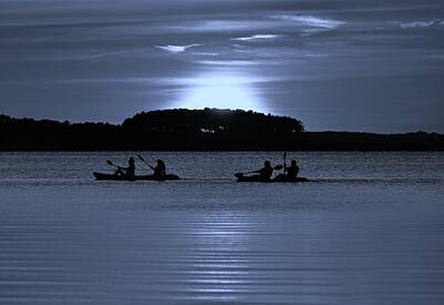 Travel Pics Photos - Moonlight Tandems - Kayak Photo by Billy Beck