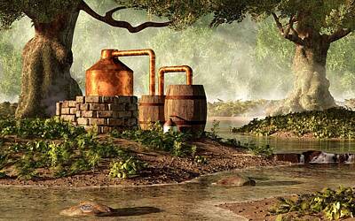 Mountain Royalty-Free and Rights-Managed Images - Moonshine Still 1 by Daniel Eskridge