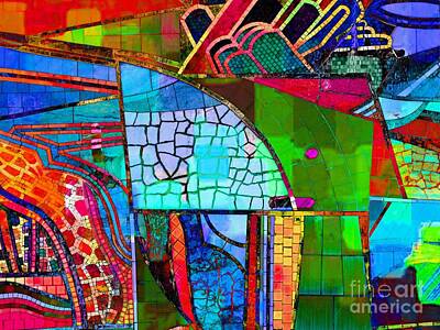 Modern Man Air Travel - Mosaic Abstract by Anne Pendred