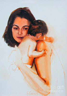 Wild And Wacky Portraits - Mother and child by Greta Corens