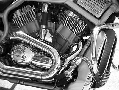 Abstracts Diane Ludet - Motorcycle Close-up BW 1 by Anita Burgermeister