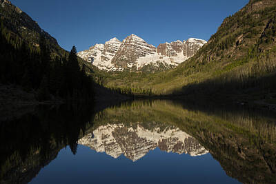 State Fact Posters Rights Managed Images - Mountains CO Maroon Bells 5 Royalty-Free Image by John Brueske