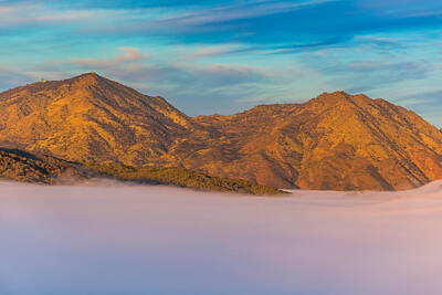 Vintage Posters Theatre Propaganda And Advertisements Rights Managed Images - Mt Diablo Above Fog at Sunrise Royalty-Free Image by Marc Crumpler