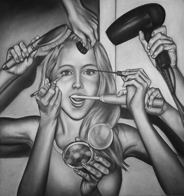 Surrealism Drawings Rights Managed Images - Multitask Royalty-Free Image by Courtney Kenny Porto