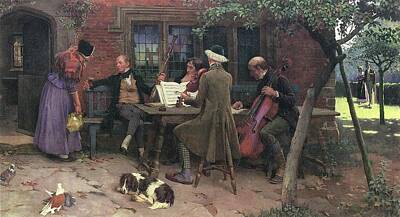 Musicians Royalty Free Images - Musicians outside an Inn Royalty-Free Image by MotionAge Designs