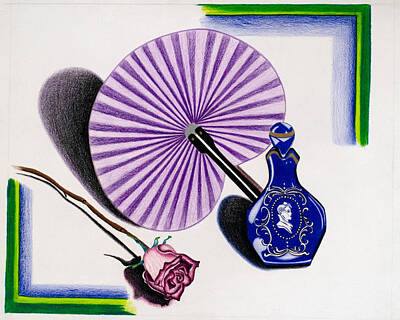 Roses Drawings - My purple fan by Teri Schuster