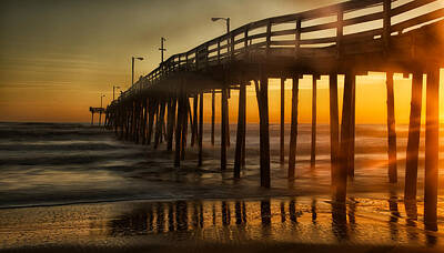 Let It Snow Rights Managed Images - Nags Head Fishing Pier Royalty-Free Image by David Kay
