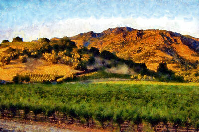 Wine Digital Art Royalty Free Images - Napa Valley Royalty-Free Image by Kaylee Mason