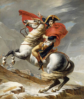 Painting Royalty Free Images - Napoleon Bonaparte on Horseback Royalty-Free Image by War Is Hell Store