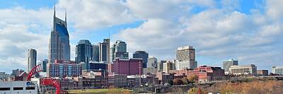 Actors Royalty Free Images - Nashville Panoramic View Royalty-Free Image by Frozen in Time Fine Art Photography