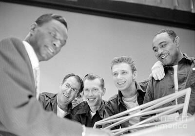 Jazz Photos - Nat King Cole playing piano for some Fans 1954 by The Harrington Collection