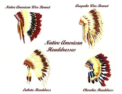 Landmarks Rights Managed Images - Native American Headdresses Number 3 Royalty-Free Image by Michael Vigliotti
