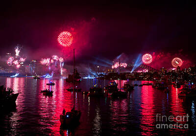 Monets Water Lilies - Nave Fleet Review Sydney Fireworks by Miroslava Jurcik
