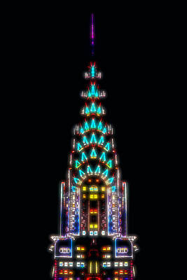 Skylines Royalty-Free and Rights-Managed Images - Neon Spires by Az Jackson