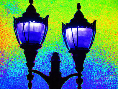 Giuseppe Cristiano Royalty Free Images - Neon Street Lamps Royalty-Free Image by Tina M Wenger