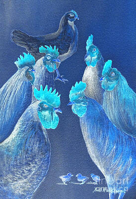 Birds Digital Art - New Chick On The Block In Blue by Bill Holkham