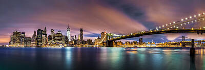 Skylines Photos - New Dawn over New York by Mihai Andritoiu