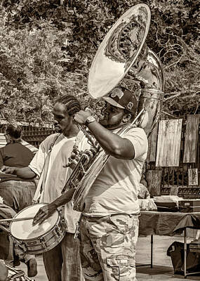 Jazz Rights Managed Images - New Orleans Jazz sepia Royalty-Free Image by Steve Harrington