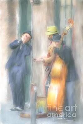 Celebrities Digital Art Royalty Free Images - New Orleans Street Musician Royalty-Free Image by Voniece Burch