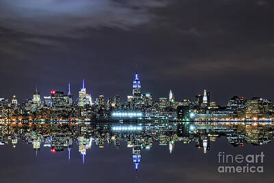 Presidential Portraits - New York City Skyline Night USA by Sabine Jacobs