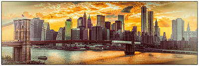 New York Skyline Royalty-Free and Rights-Managed Images - New York City Summer Panorama by Chris Lord